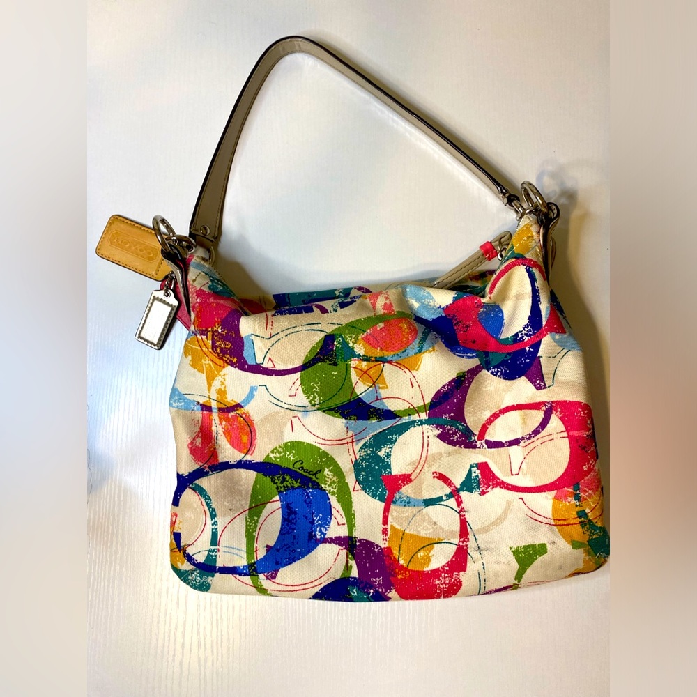 Coach Poppy Multicolored Women’s Shoulder Bag Designer Purse